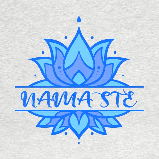 Namaste Yoga symbol - Blue Lotus by storyanswer